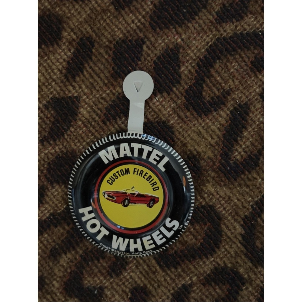 1967 Custom Firebird Mattel Hot Wheels Redline Collectors Button Pin Badge w/Tab